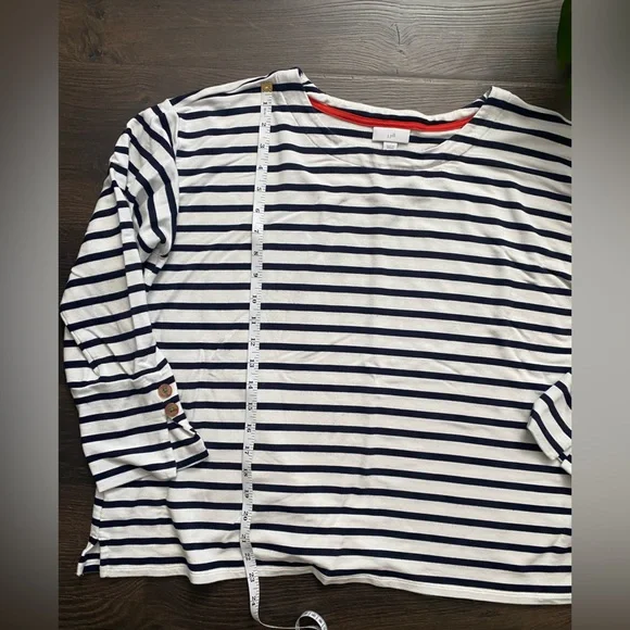 J. Jill Navy and White Striped Top - Picture 4 of 6